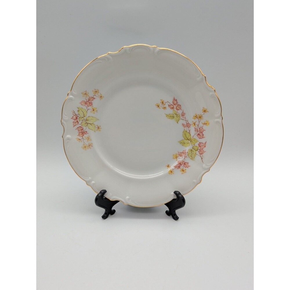 Vtg Hutschenreuther Salad Plate  8520 Autumn Leaves Foliage Botanical Yellow
